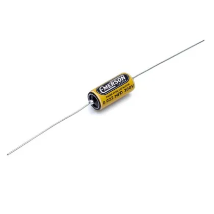 0.022uf Emerson Paper in Oil Tone Capacitor (Yellow & Cream)